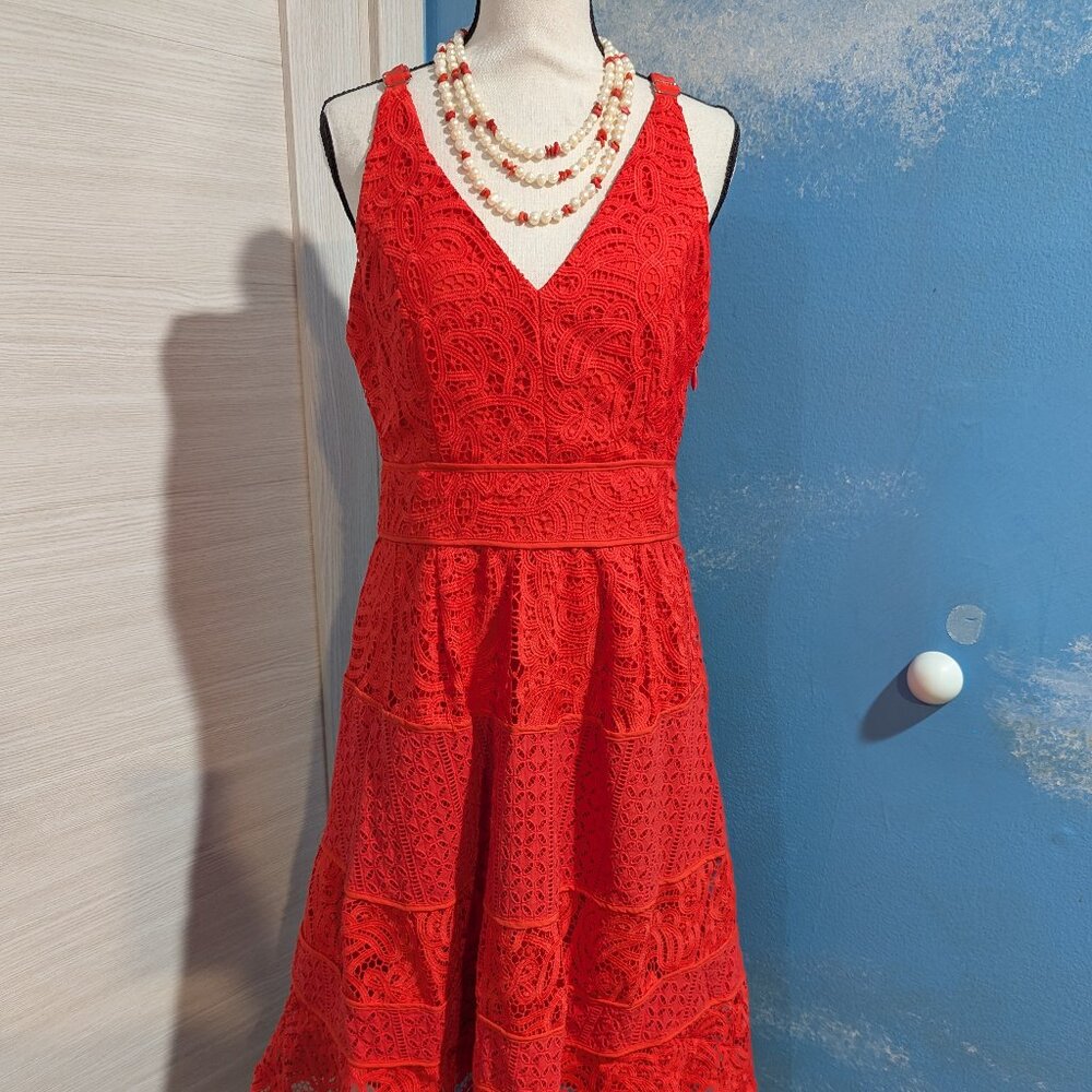 Adelyn Rae Elegant Red Lace Dress
